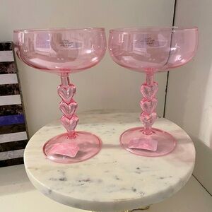 Pink heart champagne glasses/coupes